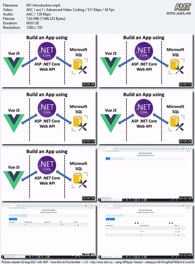 Vue JS and .NET Core Web API 全栈开发从入门到精通视频教程 -1